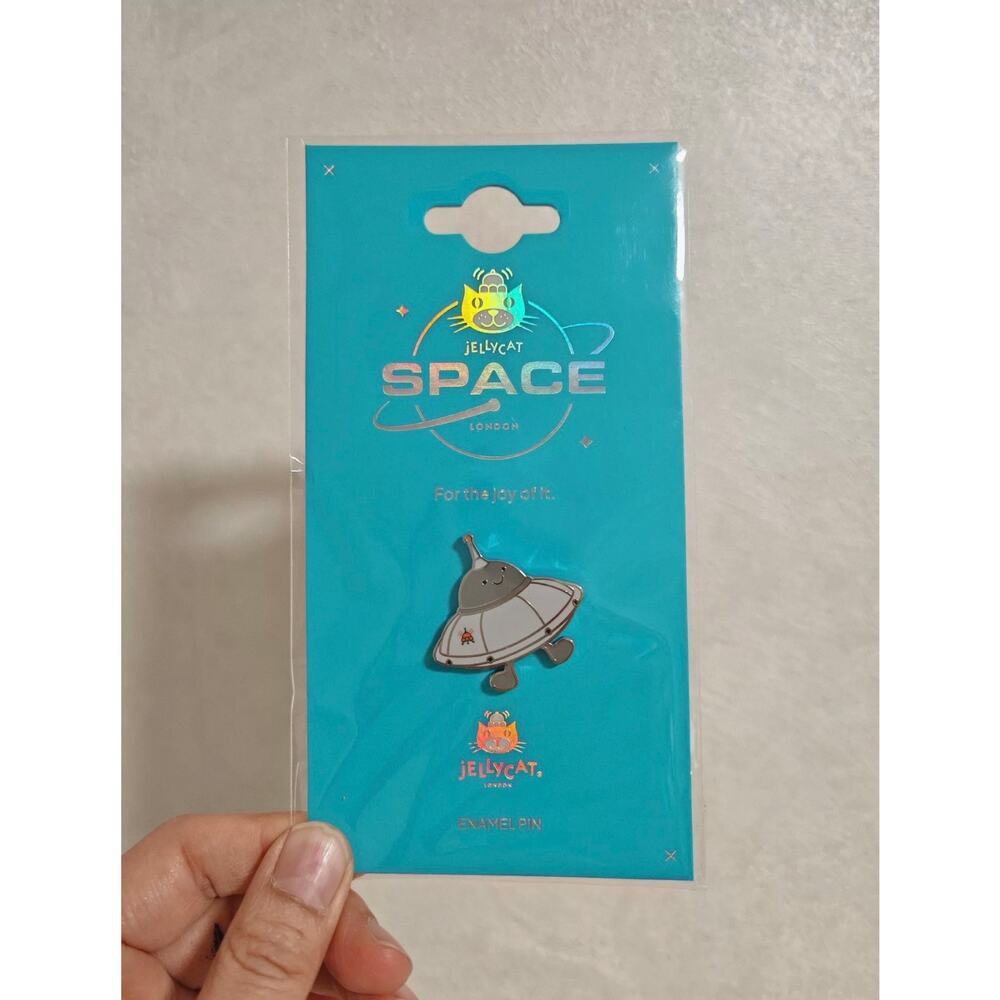 NWT Jellycat official Space Amuseables Jellysaucer enamel pin badge HTF